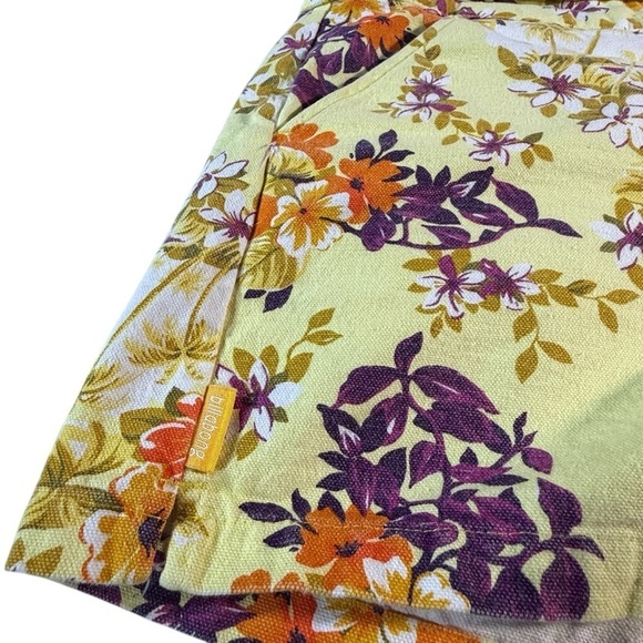 Billabong Vintage Y2K Floral Yellow Jean Shorts Size 11 Hawaiian Tropical Retro - Picture 3 of 10